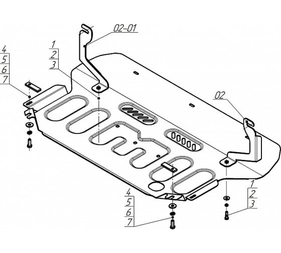 Защита стальная MOTODOR 2 мм Д, КПП Geely Atlas V=2,0 с 2024г. 74207