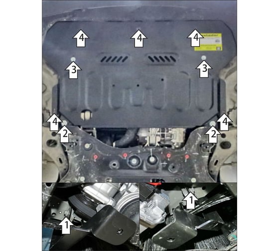 Защита стальная MOTODOR 2 мм Д, КПП Geely Atlas V=2,0 с 2024г. 74207