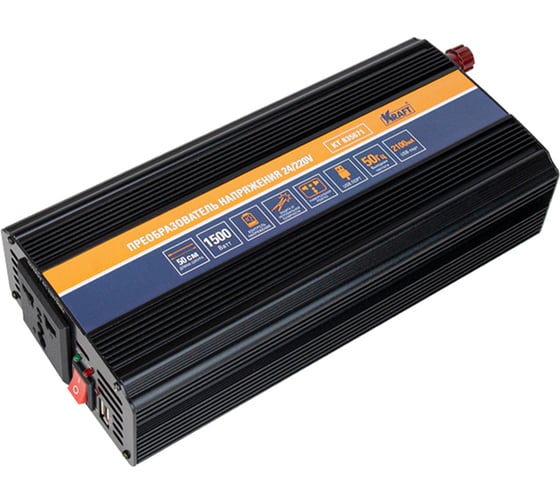 Инвертор автомобильный KRAFT 24/220V 1500W KT 835671