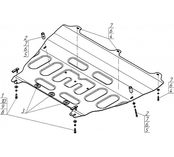 Стальная защита MOTODOR 2 мм, Д, КПП, Exeed RX с 2023 г 79014