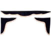 Ламбрекен лобового стекла со шторками SKYWAY 180х60х60 см Темно-Синий S01203019