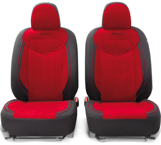 Авточехлы AUTOPROFI SIGNATURE велюр, чёрный/красный SGN-1505 BK/RD
