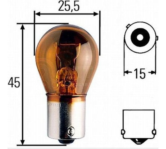 Лампа накаливания Hella PY21W 24V 21W BAU 15s Amber 10 шт 8GA 006 841-241