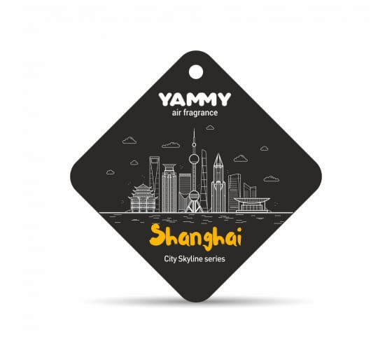 Подвесной картонный ароматизатор с пропиткой Yammy Квадрат Shanghai 65241 1