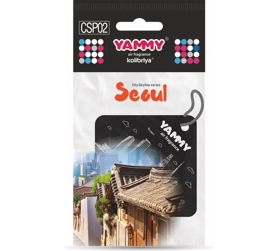 Подвесной картонный ароматизатор с пропиткой Yammy Квадрат Seoul 65237