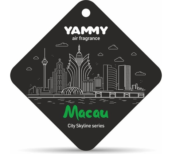 Подвесной картонный ароматизатор с пропиткой Yammy Квадрат Macau 65239