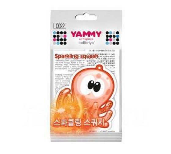 Подвесной картонный ароматизатор с пропиткой Yammy Осьминог Sparkling Squash 69302 1