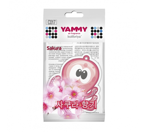 Подвесной картонный ароматизатор с пропиткой Yammy Осьминог Sakura 56445 1
