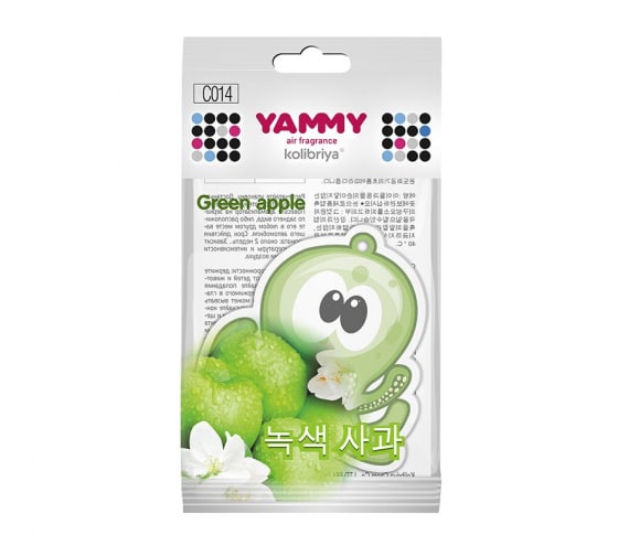 Подвесной картонный ароматизатор с пропиткой Yammy Осьминог Green Apple 56442 1