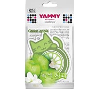 Подвесной картонный ароматизатор с пропиткой Yammy Котик Green Apple 62933