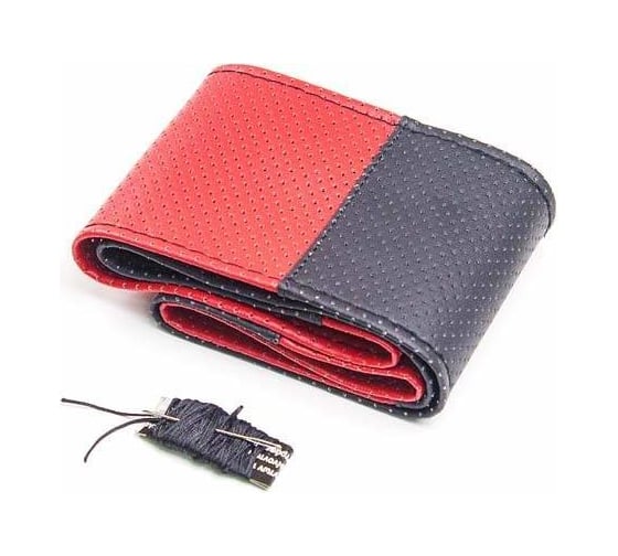 Оплетка Carfort HandMade кожа, черно-красная, М 60369 1