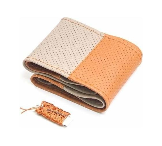 Оплетка Carfort HandMade кожа, коричневый/бежевый, М 60368