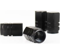 Колпачки на шинный вентиль Carfort декоративные, черные 66143