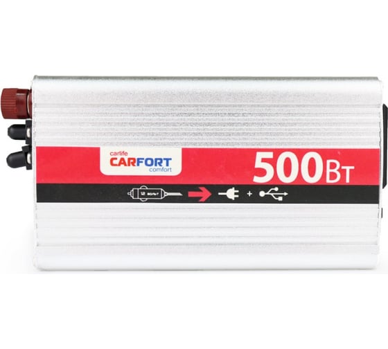 Инвертор напряжения Carfort DC12v- AC220v, 500w 49186