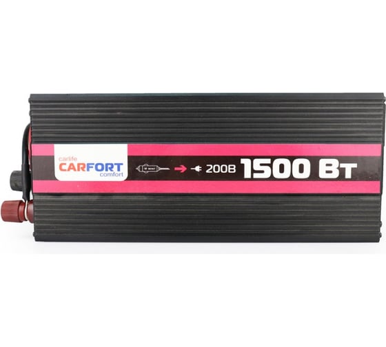 Инвертор напряжения Carfort DC12v- AC220v, 1500w 49188