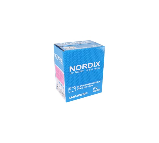 Аккумулятор Nordix 46 Ah, 370 А, R-прямая, 187х127х225 мм, необслуживаемый, малая клемма 60540