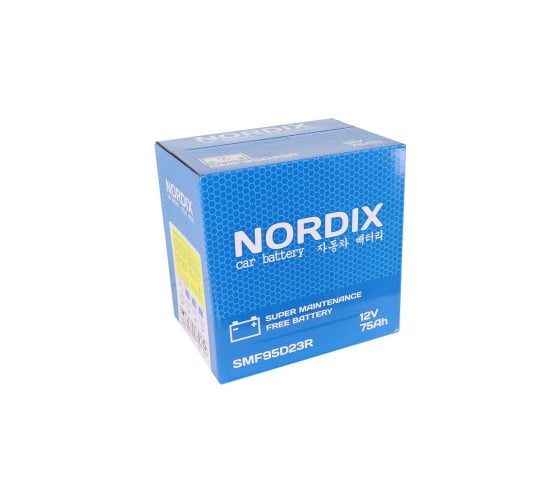 Аккумулятор Nordix 75 Ah, 650 А, R-прямая, 232х175х225 мм, необслуживаемый 55786