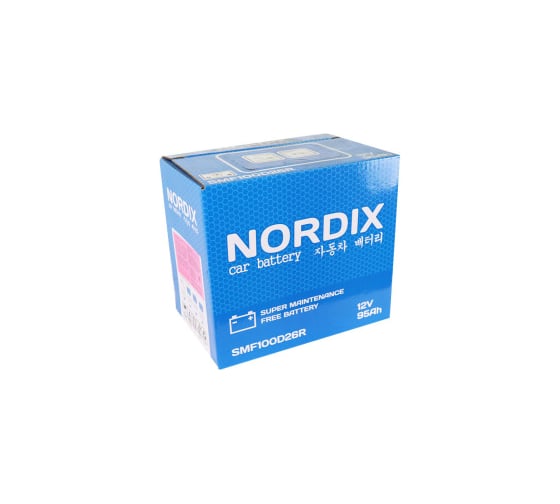 Аккумулятор Nordix 95 Ah, 730 А, R-прямая, 260х175х225 мм, необслуживаемый 55792