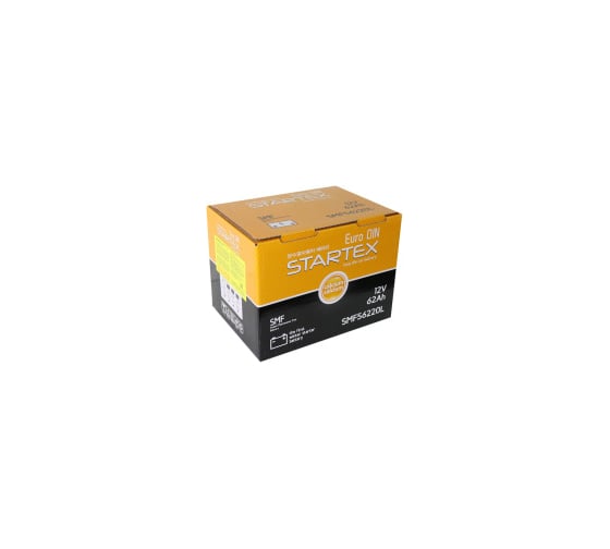 Аккумулятор Startex DIN, 62 Ah, L-обратная, 560 А, LB2T5 L, 245х175х175 мм, необслуживаемый 56123