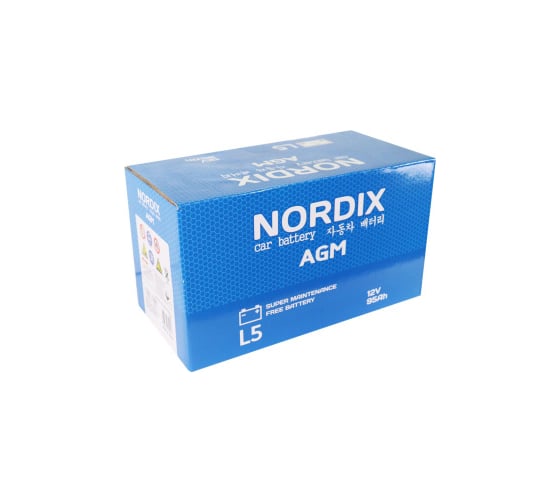 Аккумулятор Nordix 95 Ah, 850 А, L-обратная, LN5/L5H8 L, 353х175х190 мм, необслуживаемый 56130