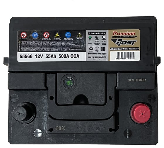 Аккумулятор BOST PREMIUM 55566 (55R 500A 207x175x190) 451372