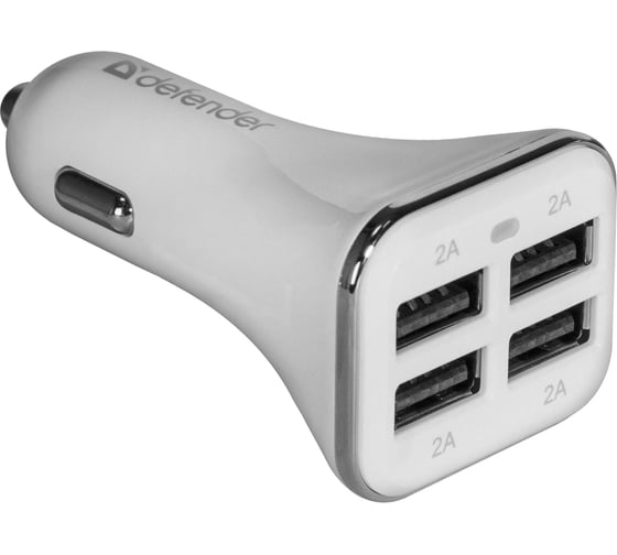 Автомобильный адаптер DEFENDER UCA-05 4 порта USB, 5V / 8A 83567 1