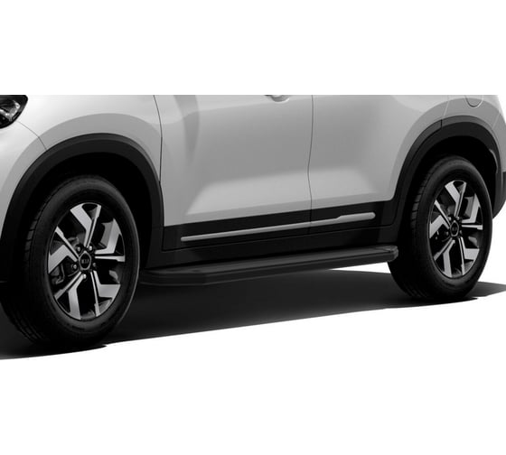 Пороги на автомобиль Rival "Premium-Black" Kia Sonet 2024-н.в., 173 см, 2 шт., алюминий, A173ALB.2807.1