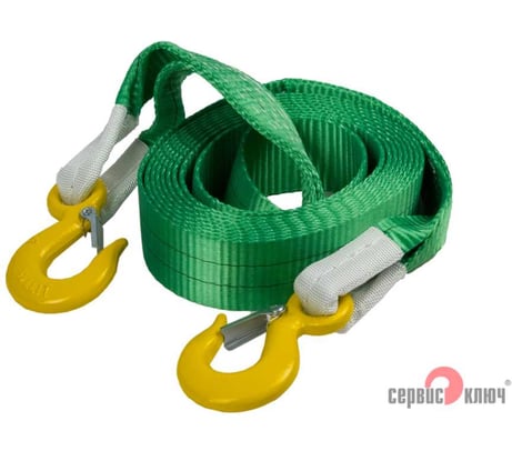 Ленточный супер усиленный трос 6 т в пакете СЕРВИС КЛЮЧ 19009