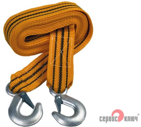 Ленточный трос 6 т в пакете 2 крюка СЕРВИС КЛЮЧ 73706