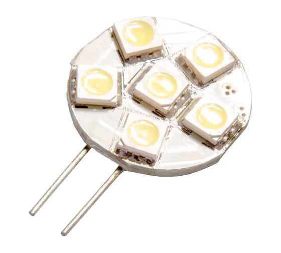 Автолампа SKYWAY диод G4 12V 6 SMD диодов 1-конт Белая Габариты, стопы SG4-6SMD-5050