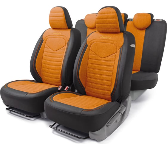 Авточехлы AUTOPROFI LINEN LIN-1505 BK/ORANGE 1