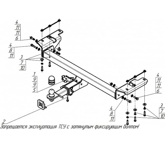 Фаркоп MOTODOR Changan CS85 2021 - н.в. 97206-E