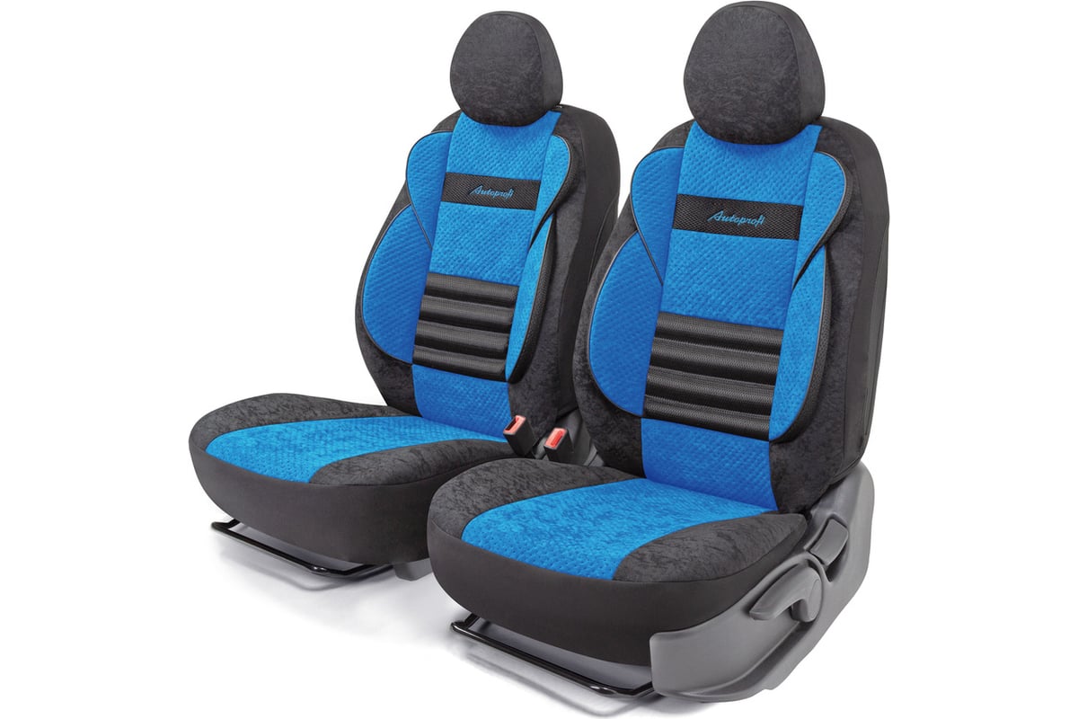 Получехлы на передние сиденья AUTOPROFI COMFORT COMBO CMB-0405 BK/BL -  выгодная цена, отзывы, характеристики, фото - купить в Москве и РФ