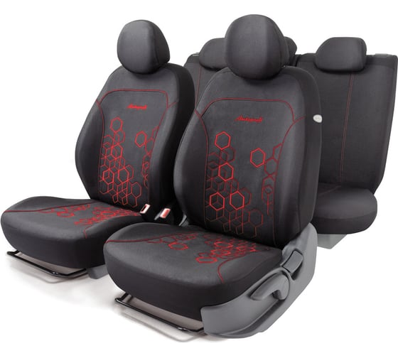 Авточехлы AUTOPROFI HOLOGRAM HOL-1102 BK/RD 1