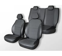 Чехлы на сиденья DEFLY Ford Focus 3, 2010-2019, Trend Sport, Titanium, экокожа черная/жаккард Fr2-2C