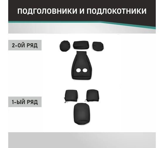 Чехлы на сиденья DEFLY Toyota Land Cruiser Prado (J150), 2009-2017, Россия, экокожа черная Ty16-2K