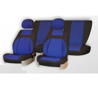 Чехлы на сиденья DEFLY Lada 2107, 1982-2012, дополнительная боковая поддержка, жаккард черный/синий V012-D4