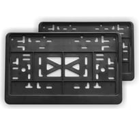 Рамка для номера автомобиля DEFLY квадратная с защелкой, пластиковая, черная, 2 шт D115/5-b-2