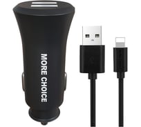 Автомобильное зарядное устройство More Choice 2USB, 2.4 A, для Lightning 8-pin AC23i