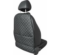 Защитная накидка на спинку DEFLY для переднего кресла автомобиля, экокожа, черная, ромб NS-2KR