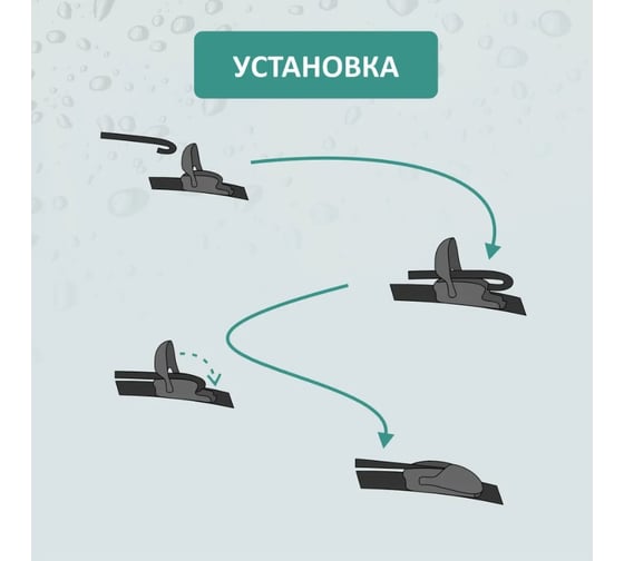 Бескаркасная щетка стеклоочистителя DEFLY Kurumakit, 600 мм (24'), комплект крепежа DK102-24