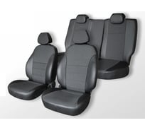 Чехлы на сиденья DEFLY Toyota Corolla, 2000-2006, седан, правый руль, экокожа черная/жаккард Ty4-2C