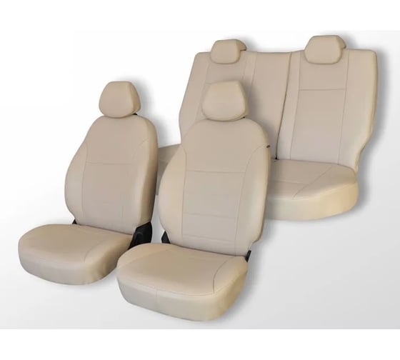 Чехлы на сиденья DEFLY Toyota Allion (T240), 2001-2007, экокожа бежевая Ty19-6K 1