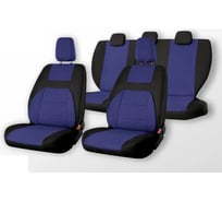 Чехлы на сиденья DEFLY Lada Granta, 2011-2018, дополнительная боковая поддержка, задний ряд 60/40, жаккард черный/синий V016-D4