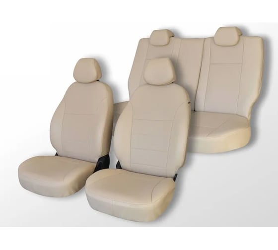 Чехлы на сиденья DEFLY Toyota Harrier 2003-2013 (XU30), экокожа бежевая Ty35-6K 1