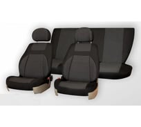 Чехлы на сиденья DEFLY Lada Priora, 2008-2014, хэтчбек, универсал, дополнительная боковая поддержка, жаккард черный/синий V001-D4