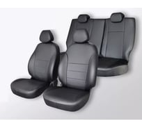 Чехлы на сиденья DEFLY Kia Rio, 2012-2017, хэтчбек, экокожа черная Kia7-2K