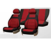 Чехлы на сиденья DEFLY Lada 2108/2113, 1984-2013, дополнительная боковая поддержка, жаккард черный/красный V006-D3