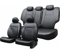 Чехлы на сиденья DEFLY Hyundai Solaris, 2017-2022, передний ряд, экокожа черная Hnd4-2-2K