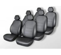 Чехлы на сиденья DEFLY Mitsubishi Delica, 1994-2007, 6 мест, капитанские кресла, экокожа черная Mts7-2K